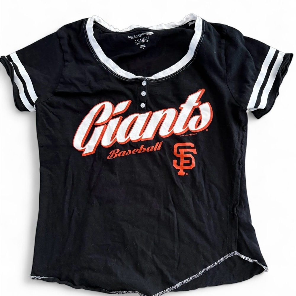 5th & Ocean Black and White Giants Baseball Tee